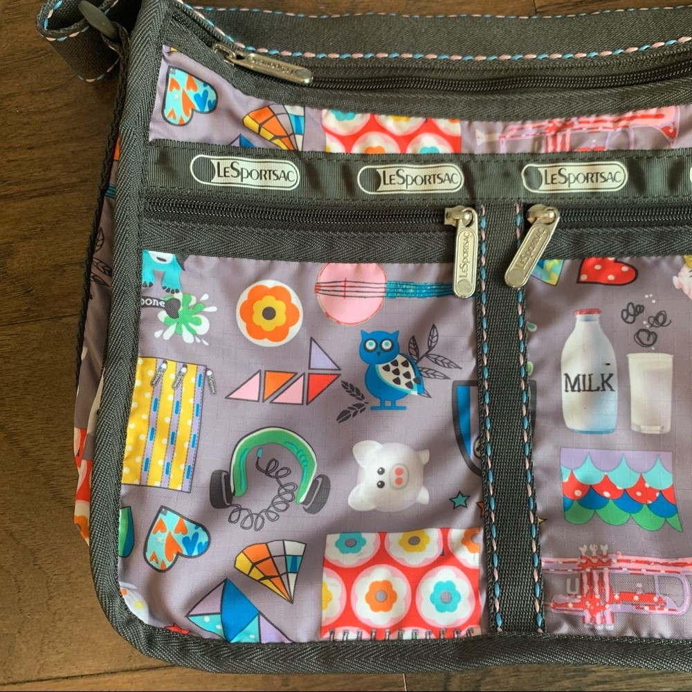 Lesportsac School Themed Crossbody Messenger Bag Purse Gem